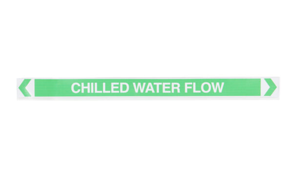 CUSTOM PIPEMARKER 380X30MM CHILLED WATER FLOW