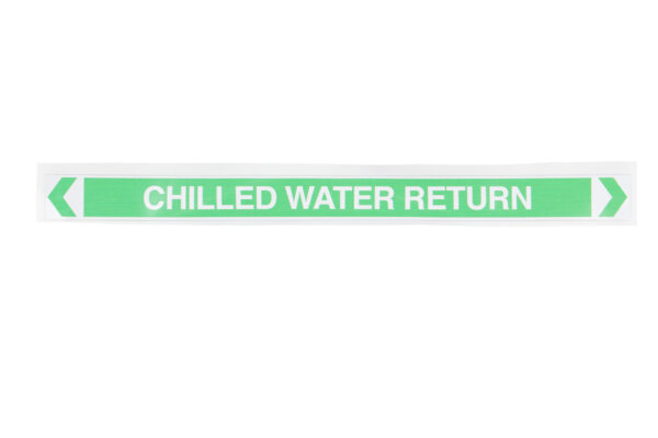 CUSTOM PIPEMARKER 380X30MM CHILLED WATER RETURN