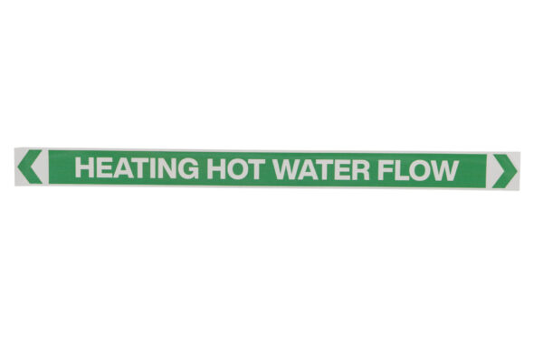 CUSTOM PIPEMARKER 380X30MM HEATING HOT WATER FLOW