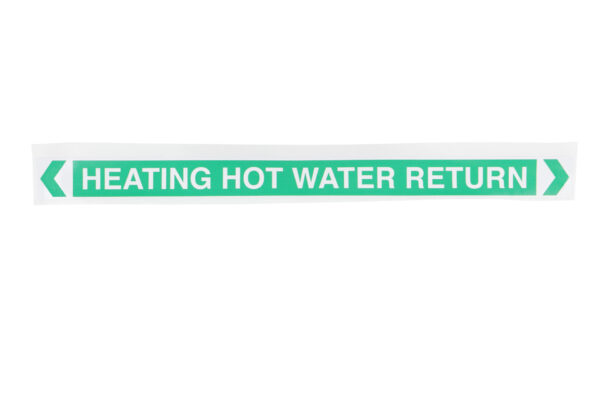 CUSTOM PIPEMARKER 380X30MM HEATING HOT WATER RETURN